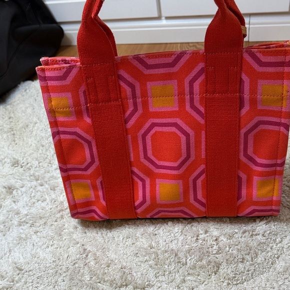 Tory Burch 🛑 Octagon Mini Pink and Red Tote - Picture 5 of 9